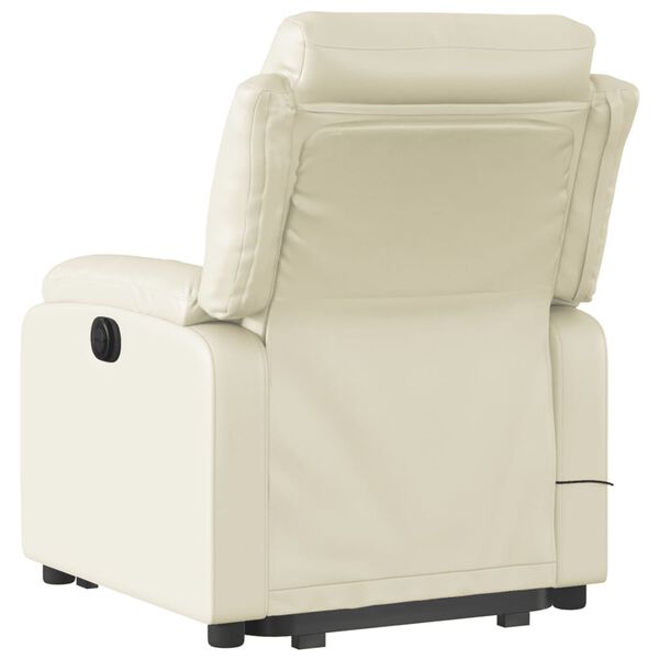 vidaXL Fauteuil inclinable de massage crème similicuir
