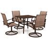 vidaXL Ensemble &agrave; manger de jardin 5 pcs textil&egrave;ne et acier