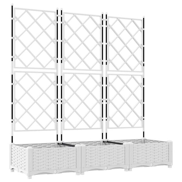 vidaXL Cache-pot de jardin 3 pcs Blanc 120 x 40 x 125,5 cm Acier