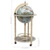 vidaXL Bar sous forme de globe Bois d'eucalyptus Bleu