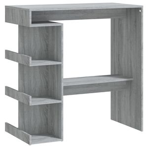 vidaXL Table de bar et étagère de rangement Sonoma gris 100x50x101,5cm
