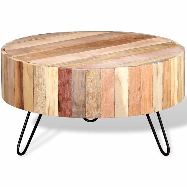 vidaXL Table basse Bois de r&eacute;cup&eacute;ration massif