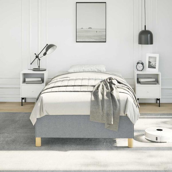vidaXL Cadre de lit gris clair 100x203 cm tissu