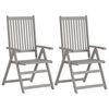 vidaXL Chaises inclinables de jardin lot de 4 et coussins Bois acacia