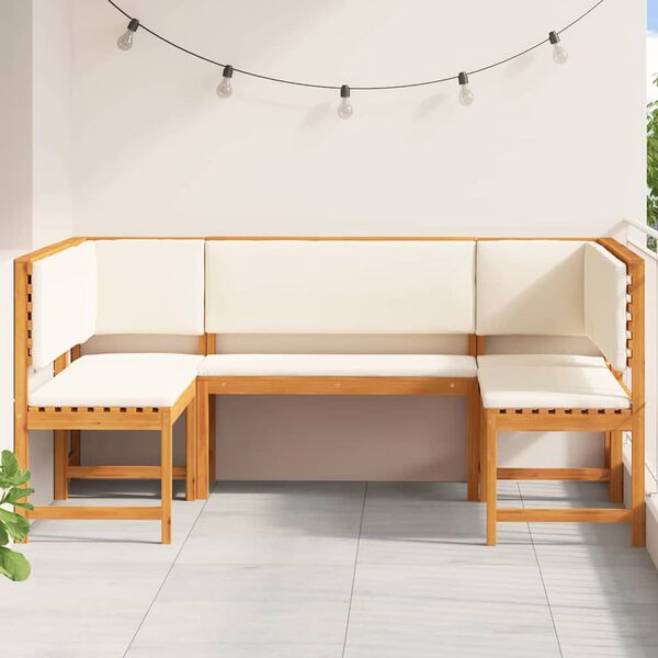 vidaXL Ensemble de banc de jardin 5 pcs Marron Bois d'acacia massif