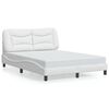 vidaXL Cadre de lit sans matelas Hvar blanc 137x190 cm similicuir