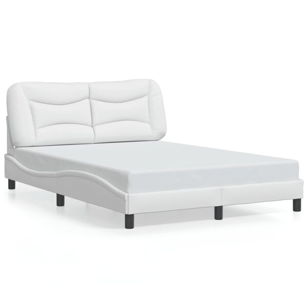 vidaXL Cadre de lit sans matelas Hvar blanc 137x190 cm similicuir