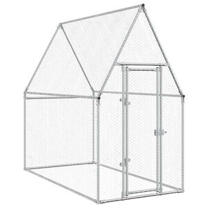 vidaXL Cage pour poules argent&eacute; 200x100x190 cm acier galvanis&eacute;