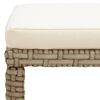 vidaXL Tabourets de jardin lot de 2 avec coussins R&eacute;sine tress&eacute;e Beige