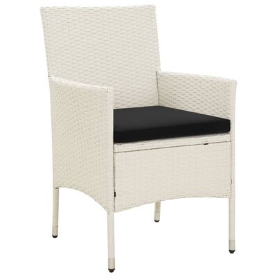 vidaXL Chaises de jardin avec coussins lot de 2 Résine tressée Blanc