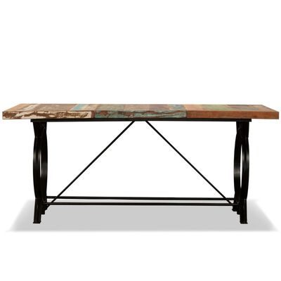 vidaXL Table à manger Bois de récupération massif 180 cm