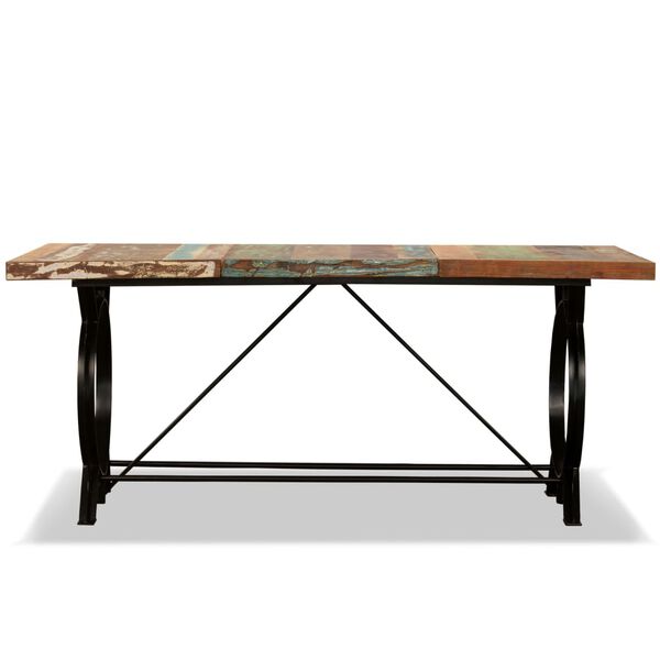 vidaXL Table &agrave; manger Bois de r&eacute;cup&eacute;ration massif 180 cm