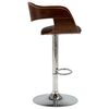 vidaXL Tabouret de bar Gris Bois courb&eacute; et tissu