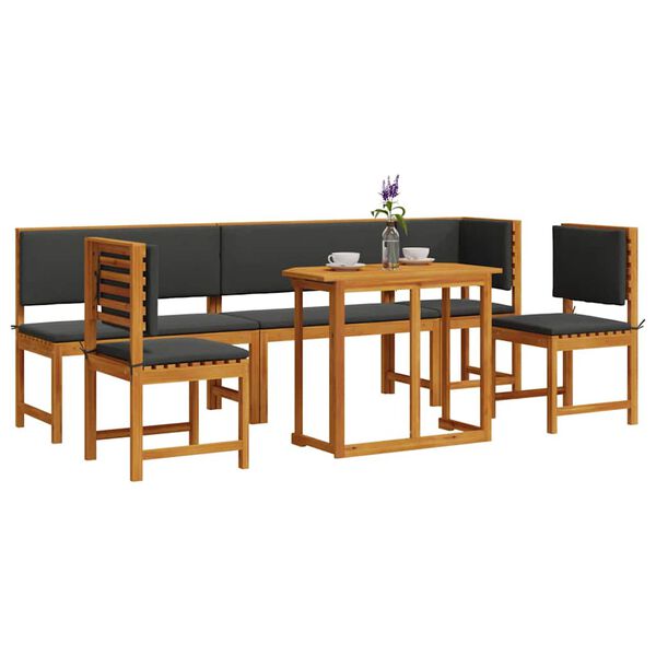 vidaXL Ensemble bistro de jardin 6 pcs Marron Bois d'Acacia Massif