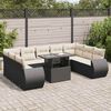 vidaXL Salon de jardin 10 pcs avec coussins noir r&eacute;sine tress&eacute;e