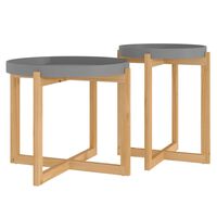 vidaXL Tables basses 2 pcs Gris Bois d'ingénierie et pin massif