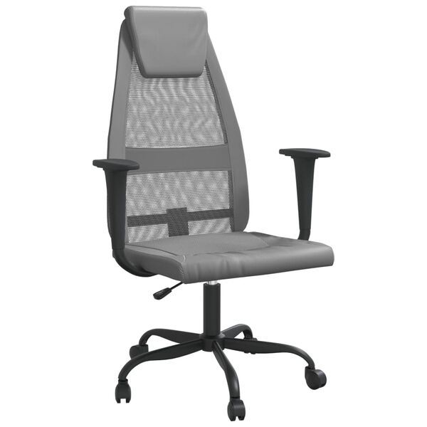 vidaXL Chaise de bureau réglable en hauteur gris