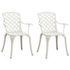 vidaXL Chaises de jardin lot de 2 Aluminium coulé Blanc