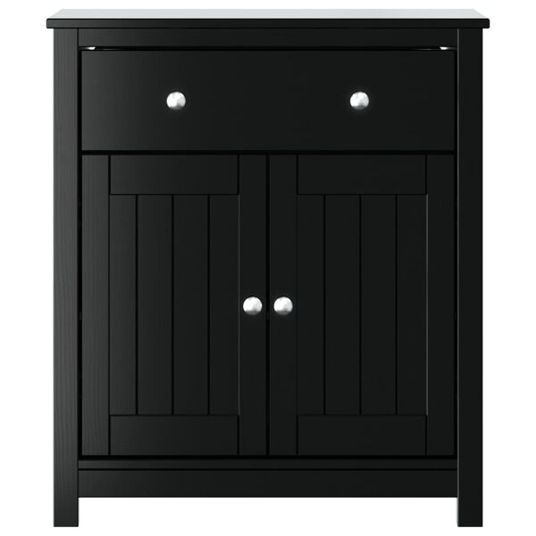 vidaXL Armoire de salle de bain BERG noir 69,5x34x80 cm pin massif