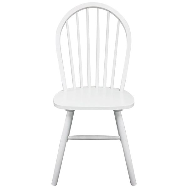 vidaXL Chaises à manger lot de 2 blanc bois d'hévéa solide