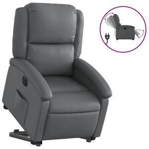 vidaXL Fauteuil inclinable &eacute;lectrique gris similicuir