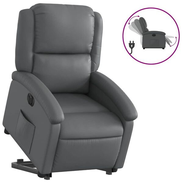 vidaXL Fauteuil inclinable &eacute;lectrique gris similicuir