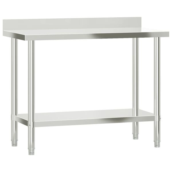 vidaXL Table de travail de cuisine avec dosseret 110x55x93 cm inox