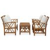 vidaXL Salon de jardin 4 pcs avec coussins Bois d'acacia solide