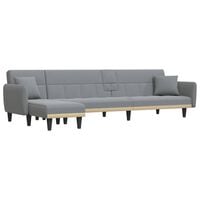 vidaXL Canapé-lit en forme de L gris clair 275x140x70 cm tissu