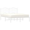 vidaXL Cadre de lit m&eacute;tal sans matelas et t&ecirc;te de lit blanc 135x190 cm