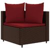 vidaXL Salon de jardin avec coussins 3 pcs marron r&eacute;sine tress&eacute;e