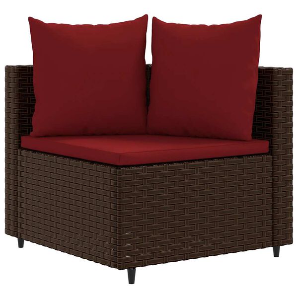 vidaXL Salon de jardin avec coussins 3 pcs marron r&eacute;sine tress&eacute;e
