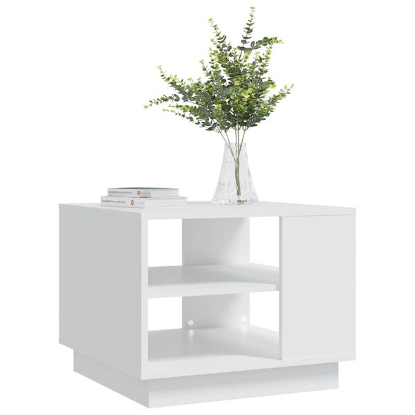vidaXL Table basse blanc 55x55x43 cm bois d'ing&eacute;nierie