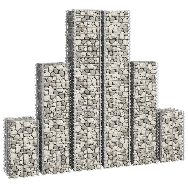vidaXL 6 gabions en fil galvanisé