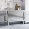 vidaXL Table de travail de cuisine avec portes coulissantes inox
