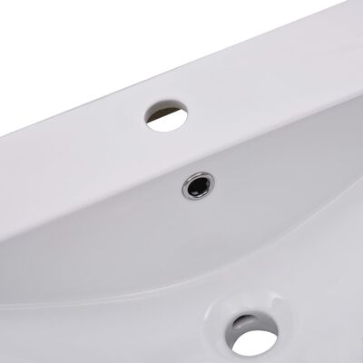 vidaXL Lavabo encastré 101 x 39,5 x 18,5 cm Céramique Blanc