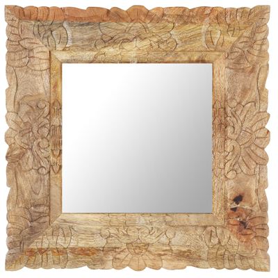 vidaXL Miroir 50x50 cm Bois de manguier massif