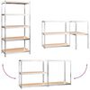 vidaXL &Eacute;tag&egrave;re de rangement 5 niveaux Argent&eacute; Acier et bois ing&eacute;nierie