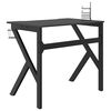 vidaXL Bureau de jeu avec pieds en forme de K Noir 90x60x75 cm