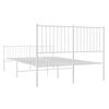 vidaXL Cadre de lit m&eacute;tal sans matelas et pied de lit blanc 135x190 cm