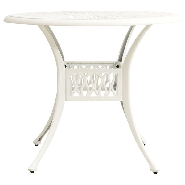 vidaXL Table de jardin Blanc 90x90x74 cm Aluminium coul&eacute;