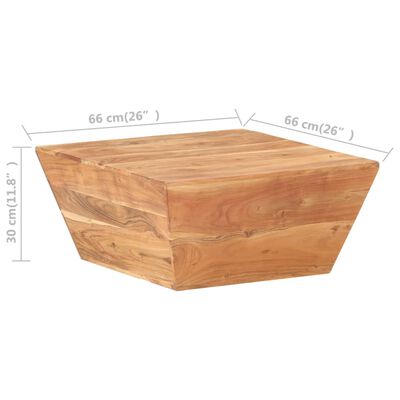 vidaXL Table basse en forme de V 66x66x30 cm Bois d'acacia massif