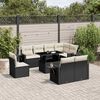 vidaXL Salon de jardin 9 pcs avec coussins noir r&eacute;sine tress&eacute;e