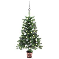 vidaXL Arbre de Noël artificiel pré-éclairé et boules 65 cm vert