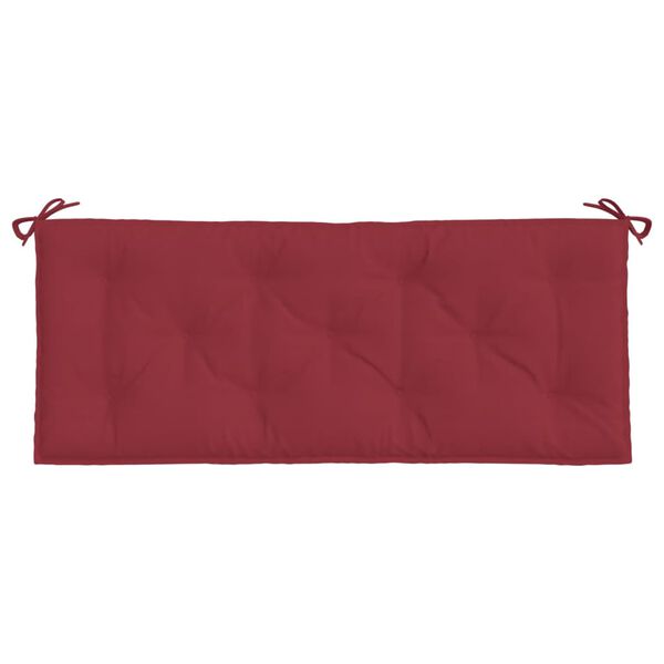 vidaXL Coussin de banc de jardin rouge bordeaux 120x50x7 cm