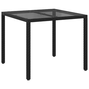 vidaXL Table de Jardin Noir 90 x 90 x 75 cm polyrotin