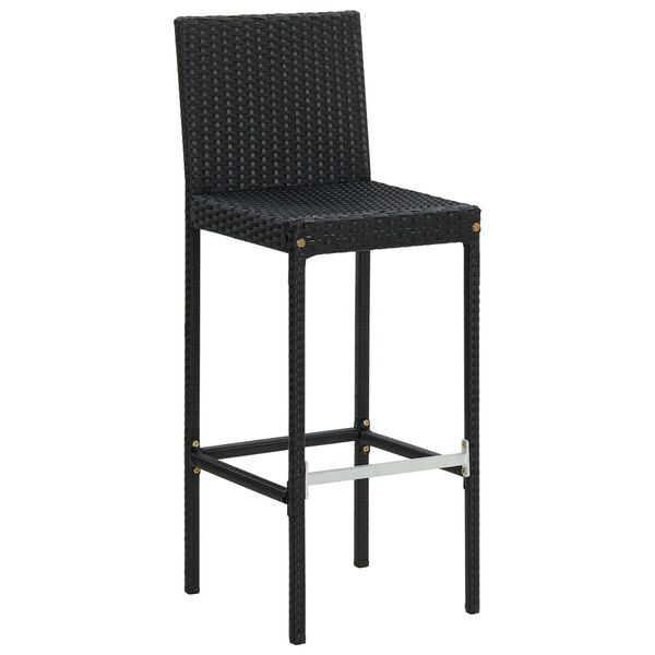 vidaXL Tabourets de bar de jardin et coussins lot de 2 r&eacute;sine tress&eacute;e