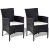 vidaXL Salon de jardin 4 pcs avec coussins R&eacute;sine tress&eacute;e Noir