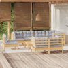 vidaXL Salon de jardin 9 pcs avec coussins gris bois de pin massif