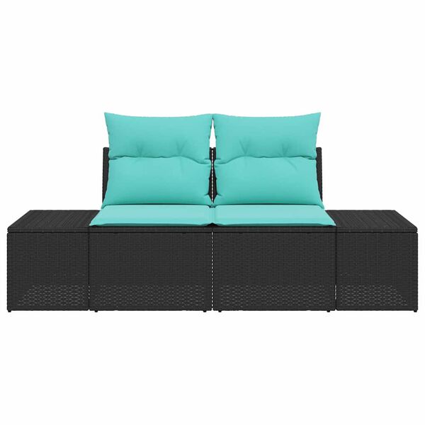 vidaXL Canap&eacute; de jardin avec coussin 184 x 62 x 69 cm polyrotin